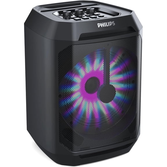 Philips Portable Bluetooth Party Speaker with 8-Inch Woofer and Dynamic Bass Boost, 30W, 7Hrs Play Time, USB-C, Black