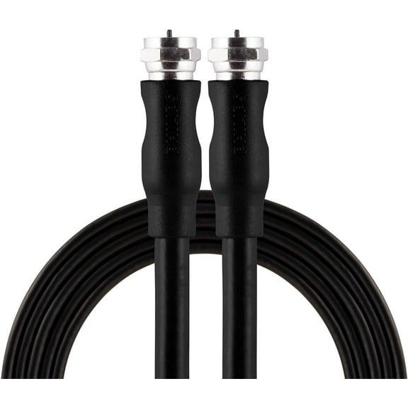 Philips RG6 Dual Shield Coaxial Cable, 25 ft. Ideal for TV Antenna DVR VCR Satellite Cable, F-Type Connectors, 3Ghz Digital, Black, SWV2155H/37