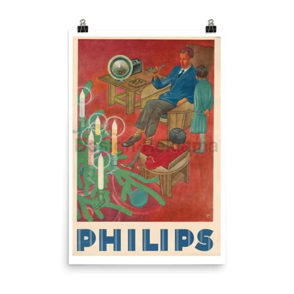 Philips Radio, 1933. Unframed Vintage Advertising Poster