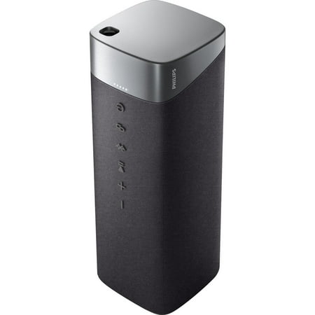 Philips - Portable Bluetooth Wireless Speaker with IPX7 Water Resistance and Built-in Power-bank - Gray