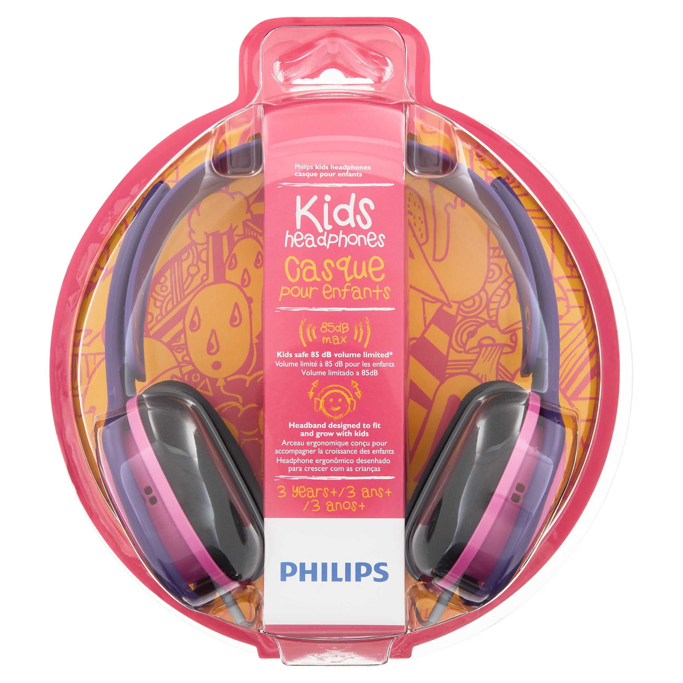 Philips SHK2000PK Kids Wired Headphones - Pink - Walmart.com