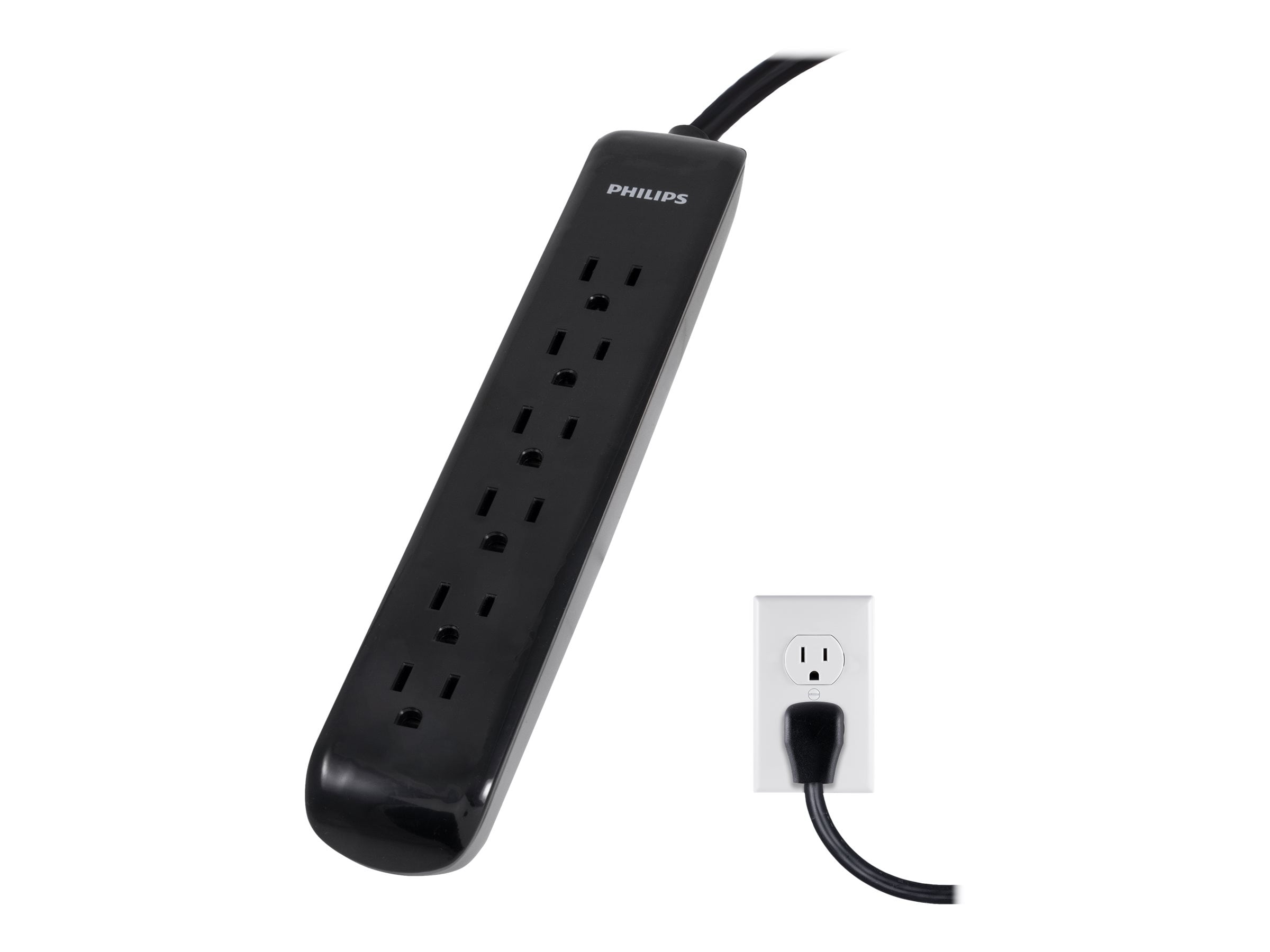Philips SPP6110BC - Surge protector - output connectors: 6 - 10 ft cord - United States - black