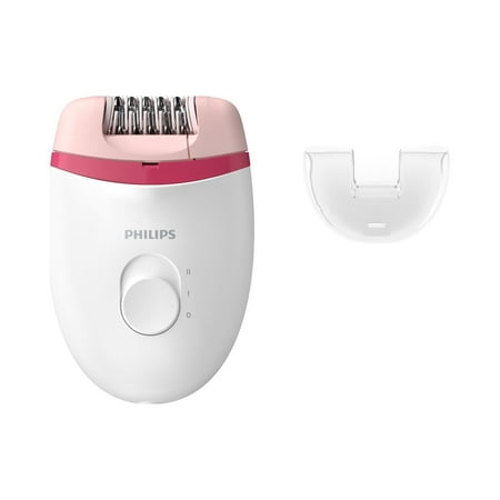 Philips Satinelle Essential Compact Hair Removal Epilator for Women, BRE235/04 - White And Pink