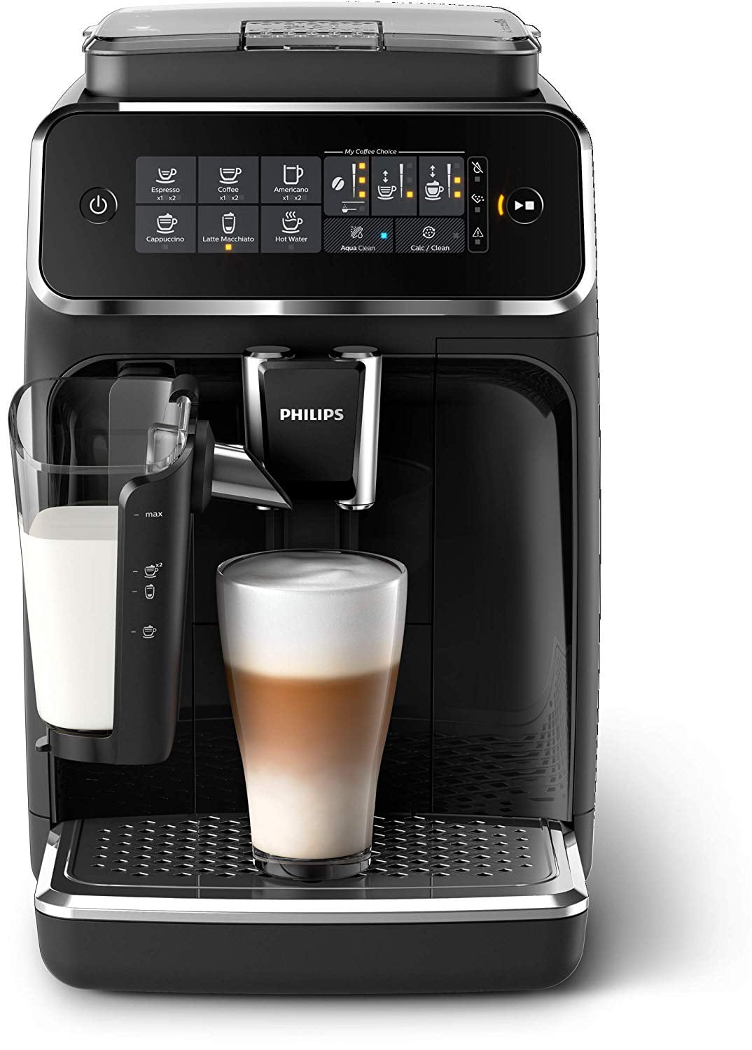 Philips - Series 3200 Espresso Machine with Milk Frother - Glossy Black