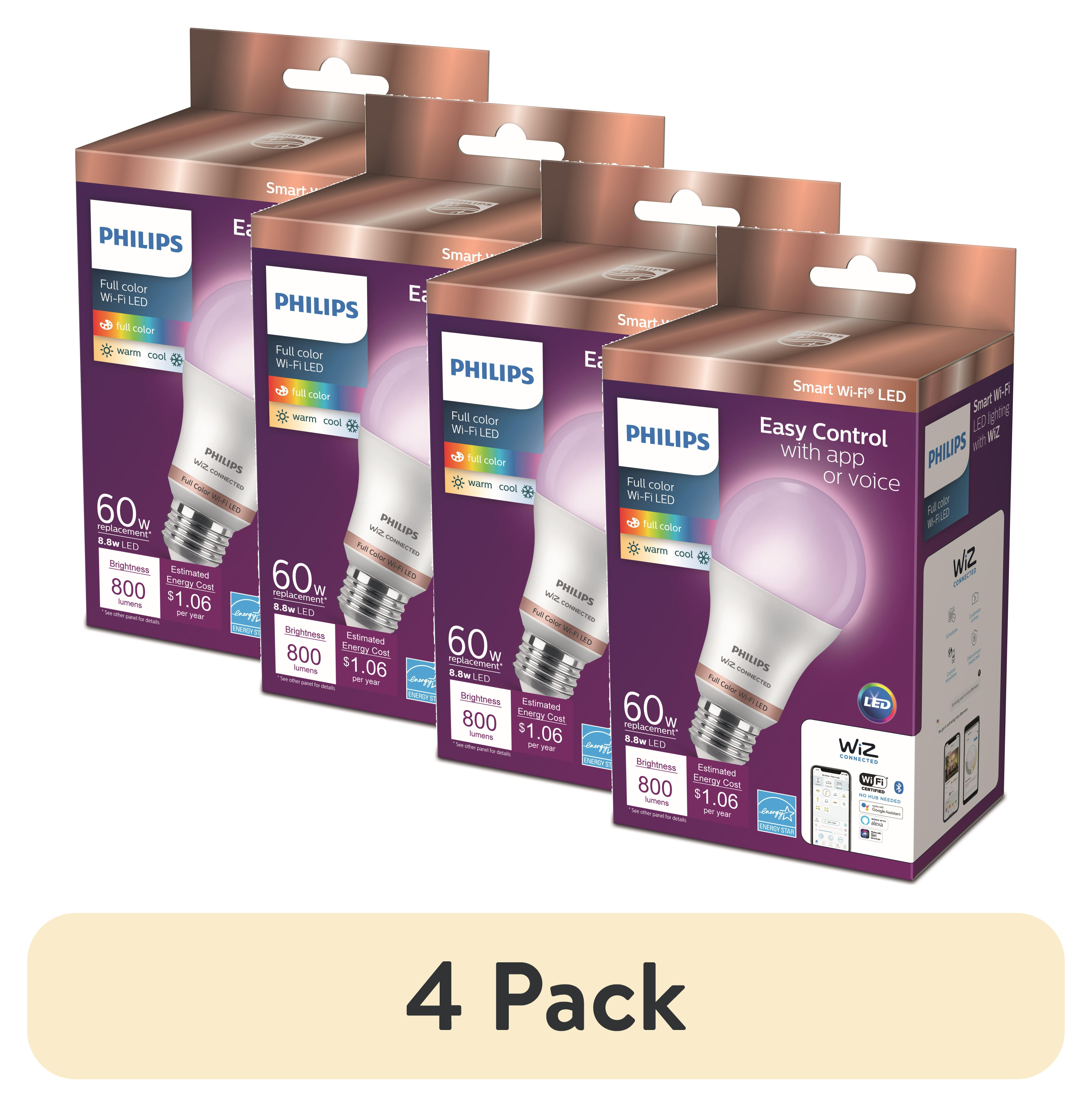 Philips Ultra Definition 60W Frosted Soft White Dimmable LED Bulb 4-Pack