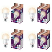 Philips Smart LED 60-Watt A19 General Purpose Light Bulb, Frosted, Tunable White, Dimmable, E26 Medium Base (4-Pack)