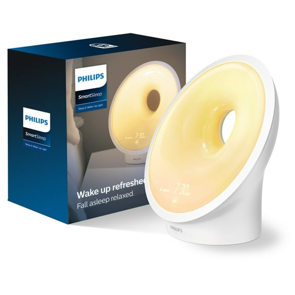 Philips Smartsleep Sleep and Wake-Up Light, Simulated Sunrise and Sunset, Multiple Lights and Sounds, Relaxbreathe To Sleep, HF3650/60