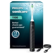 Philips Sonicare 1100 Series Electric Toothbrush - Sonic Toothbrush with Easystart Feature, Smartimer & Quadpacer, 14-Day Runtime, Black, Model HX3901/02