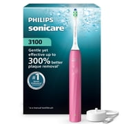 Philips Sonicare 3100 Series Electric Toothbrush - Sonic Toothbrush with 2 Intensity Levels, Easystart Feature, Smartimer & Quadpacer, 14-Day Runtime, Bright Pink, Model HX4021/05