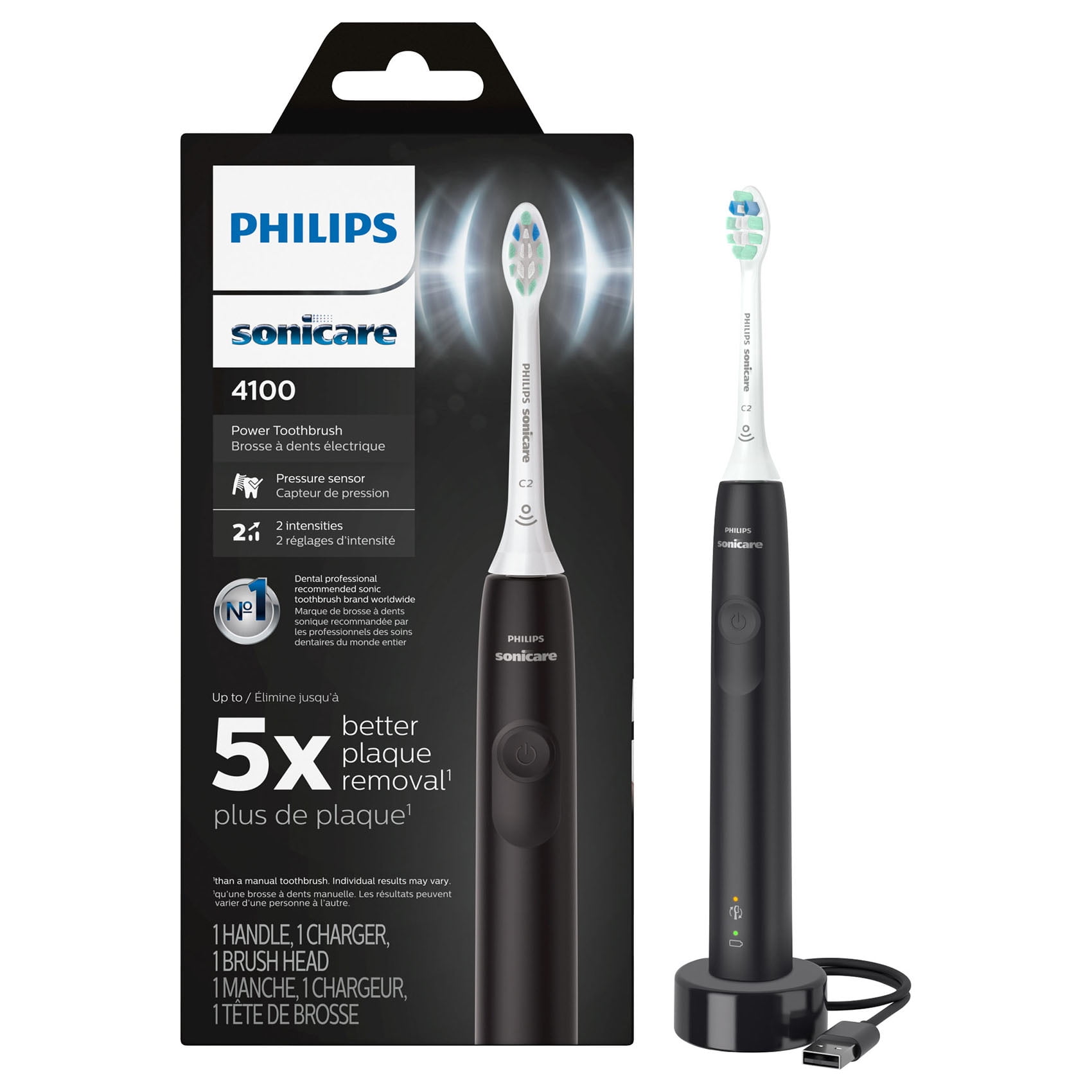 Philips Sonicare 4100 Electric Toothbrush, Rechargeable with