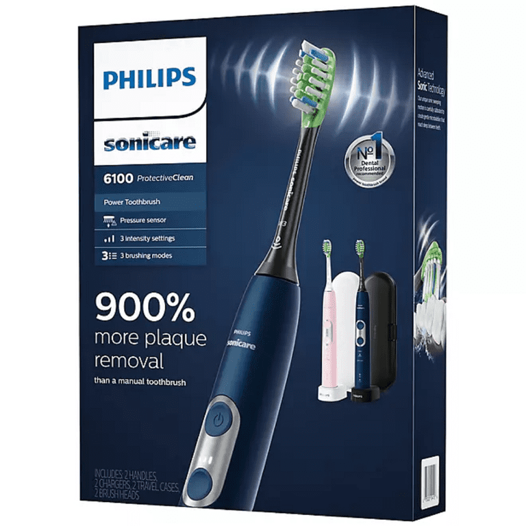 Philips Sonicare 6100 ProtectiveClean Power Toothbrush 2 Pack