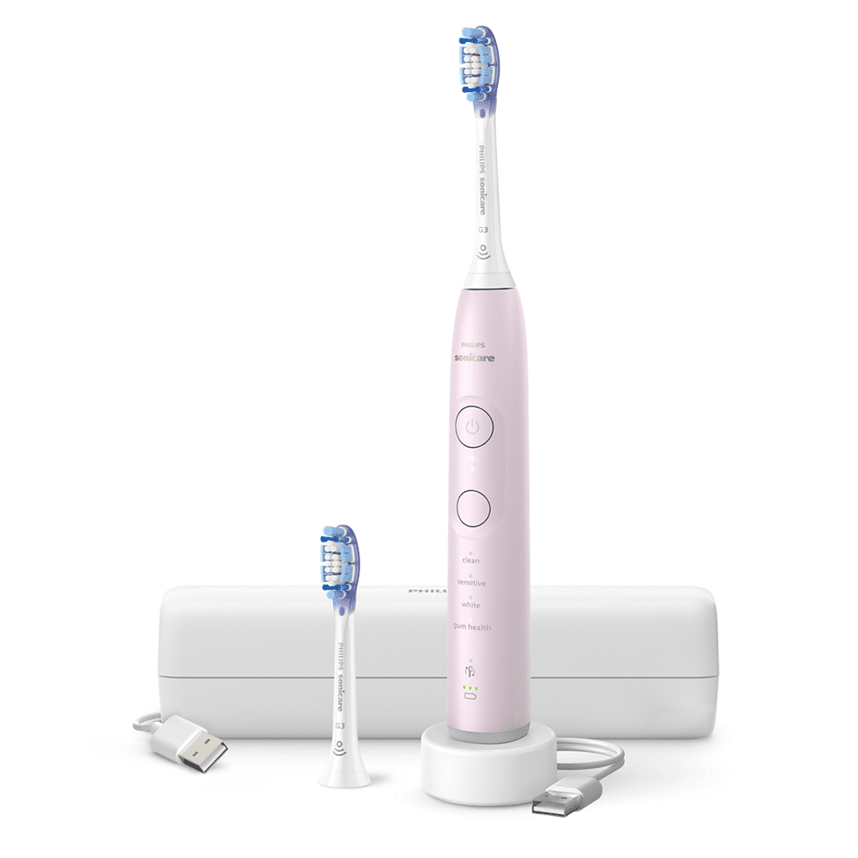 Philips Sonicare 7100 Series Electric Toothbrush - Next-Generation Sonicare Technology, Pressure Sensor, 12 Brushing Settings, Smartimer, Brushpacer, 21-Day Runtime, Travel Case, Pink, HX7422/03