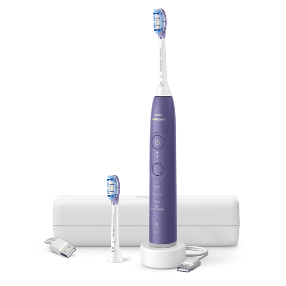 Philips Sonicare 7100 Series Electric Toothbrush - Next-Generation Sonicare Technology, Pressure Sensor, 12 Brushing Settings, Smartimer, Brushpacer, 21-Day Runtime, Travel Case, Purple, HX7427/01