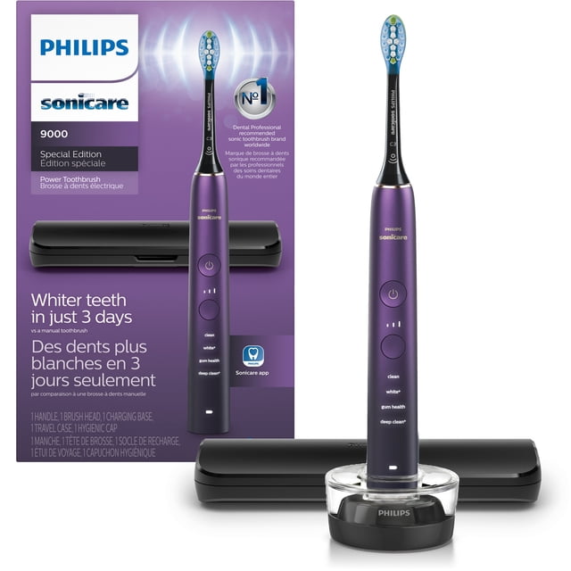 Philips Sonicare 9000 Special Edition Rechargeable Toothbrush, Black/Purple HX9911/91