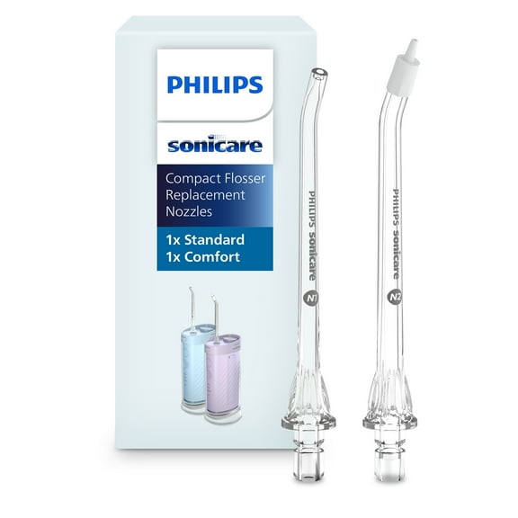 Philips Sonicare Compact Flosser 1000 Nozzle Replacement Pack 2-Pack, HX3072/00