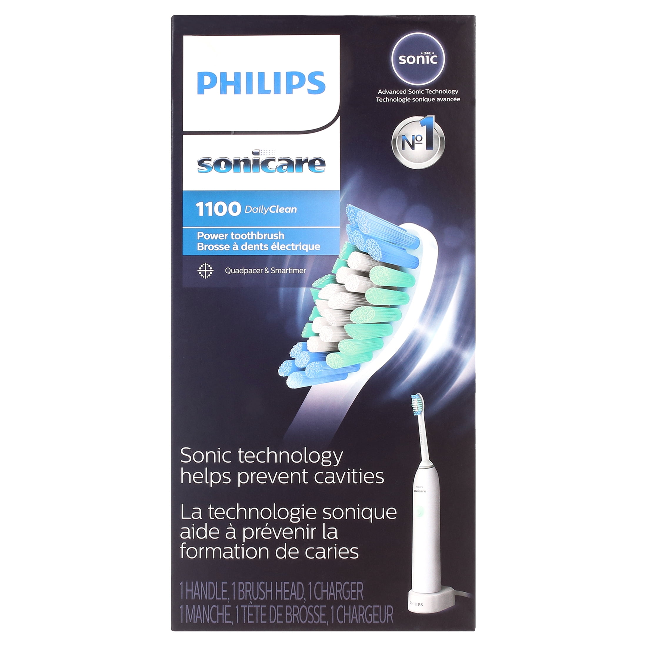 Philips Sonicare DailyClean 1100 Rechargeable Electric Power Toothbrush, White, HX3411/04