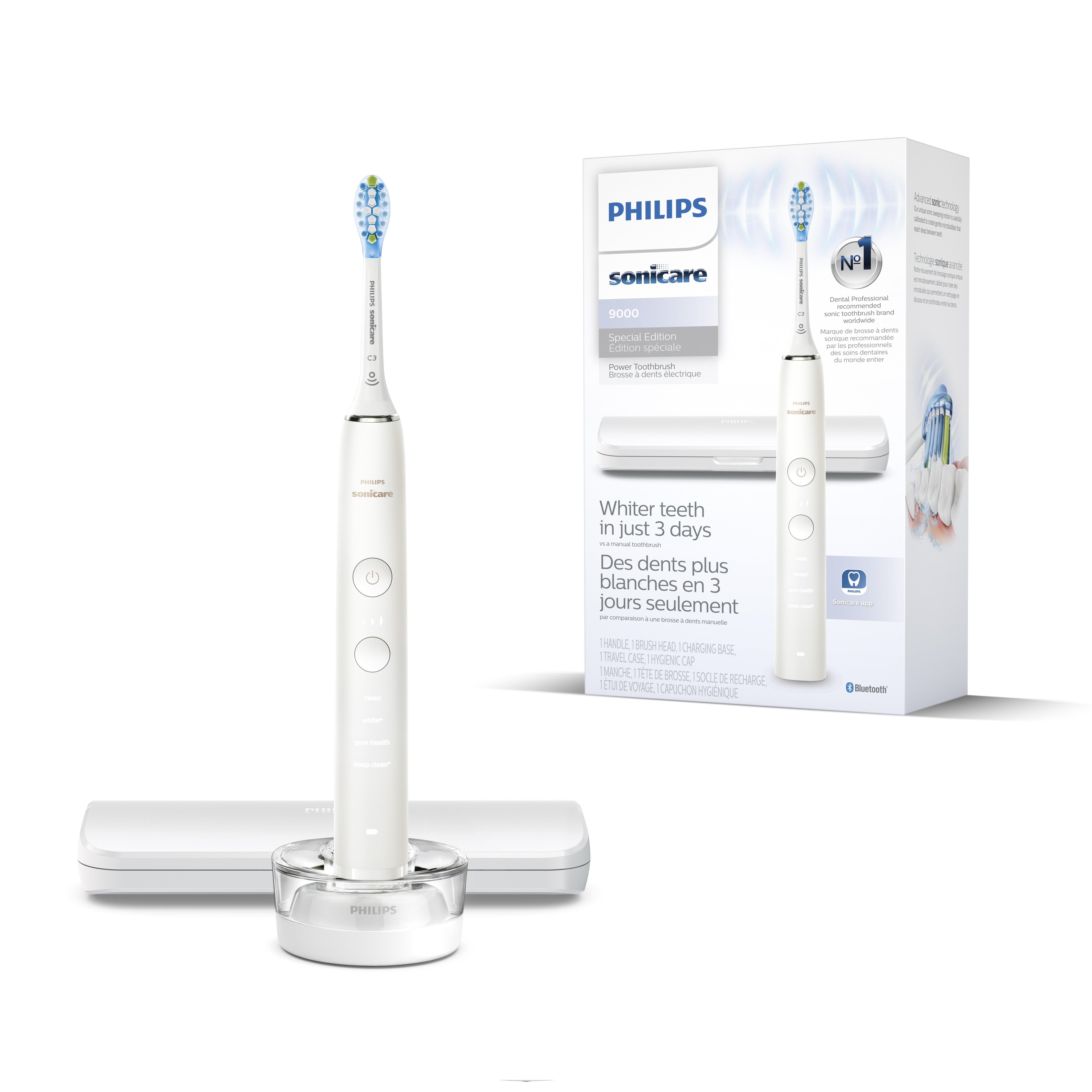 Philips Sonicare DiamondClean 9000 Special Edition Adult Rechargeable Toothbrush, White HX9911/93