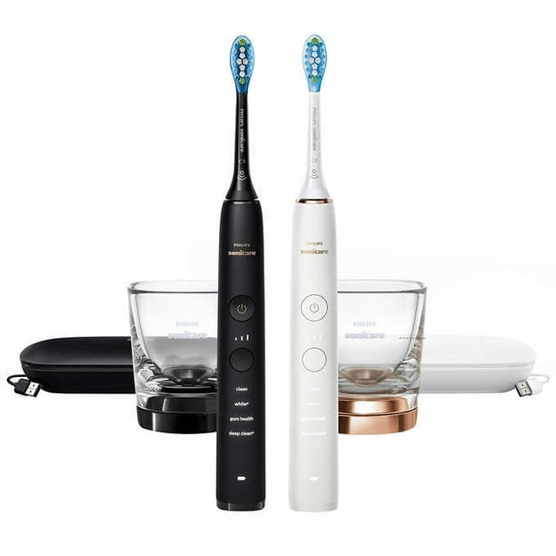 Philips Sonicare DiamondClean Connected Rechargeable Toothbrush; BLACK/WHITE/ROSEGOLD, 2 TOOTHBRUSH PACK