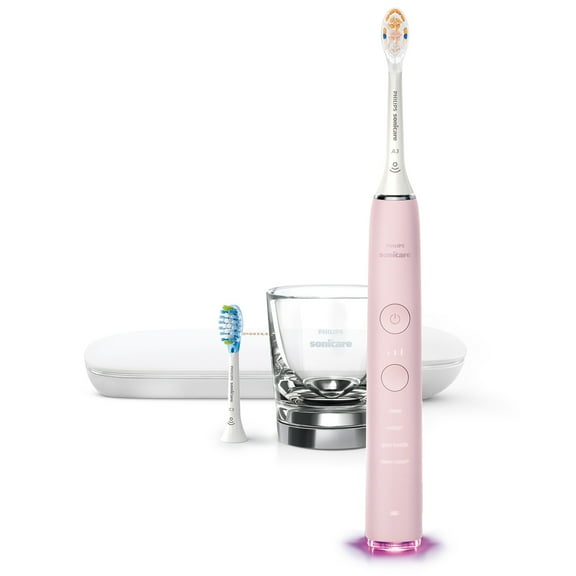 Philips Sonicare Diamondclean Smart 9300 Electric Toothbrush, Sonic Toothbrush with App, Pressure Sensor, Brush Head Detection, 4 Brushing Modes and 3 Intensity Levels, Pink, Model HX9903/25