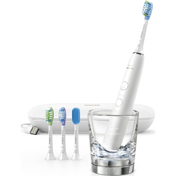 Philips Sonicare DiamondClean Smart Electric, Rechargeable toothbrush for Complete Oral Care, with Charging Travel Case, 5 modes – 9500 Series, White, HX9924/01