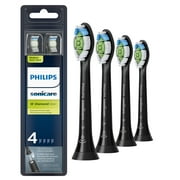 Philips Sonicare Diamondclean Replacement Toothbrush Heads, HX6064/95, Brushsync™ Technology, Black 4-pk