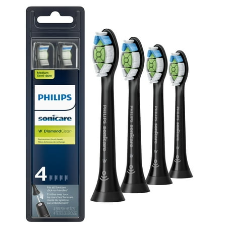 Philips Sonicare - DiamondClean Replacement Toothbrush Heads (4-pack) - Black