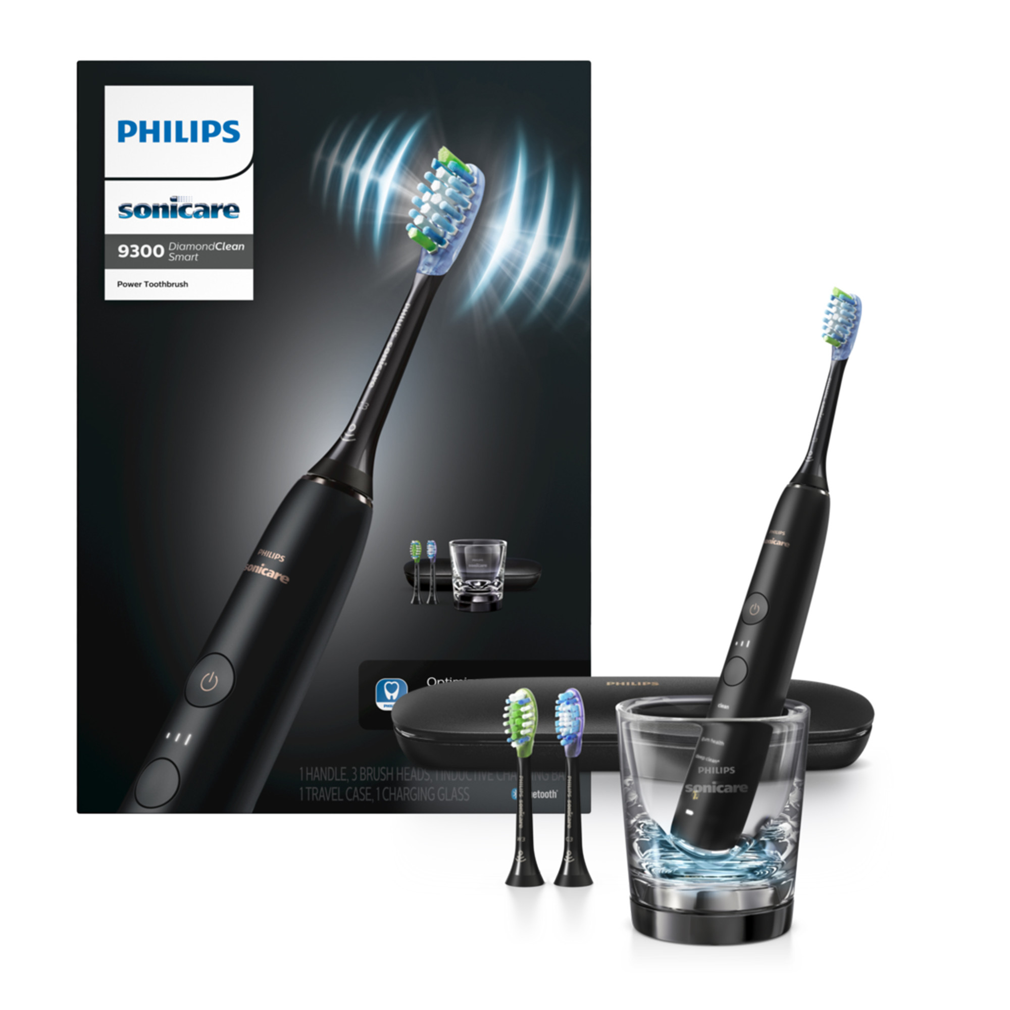 Philips Sonicare Diamondclean Smart Electric, Rechargeable Toothbrush For Complete Oral Care – 9300 Series, Black, HX9903/11 - image 1 of 31