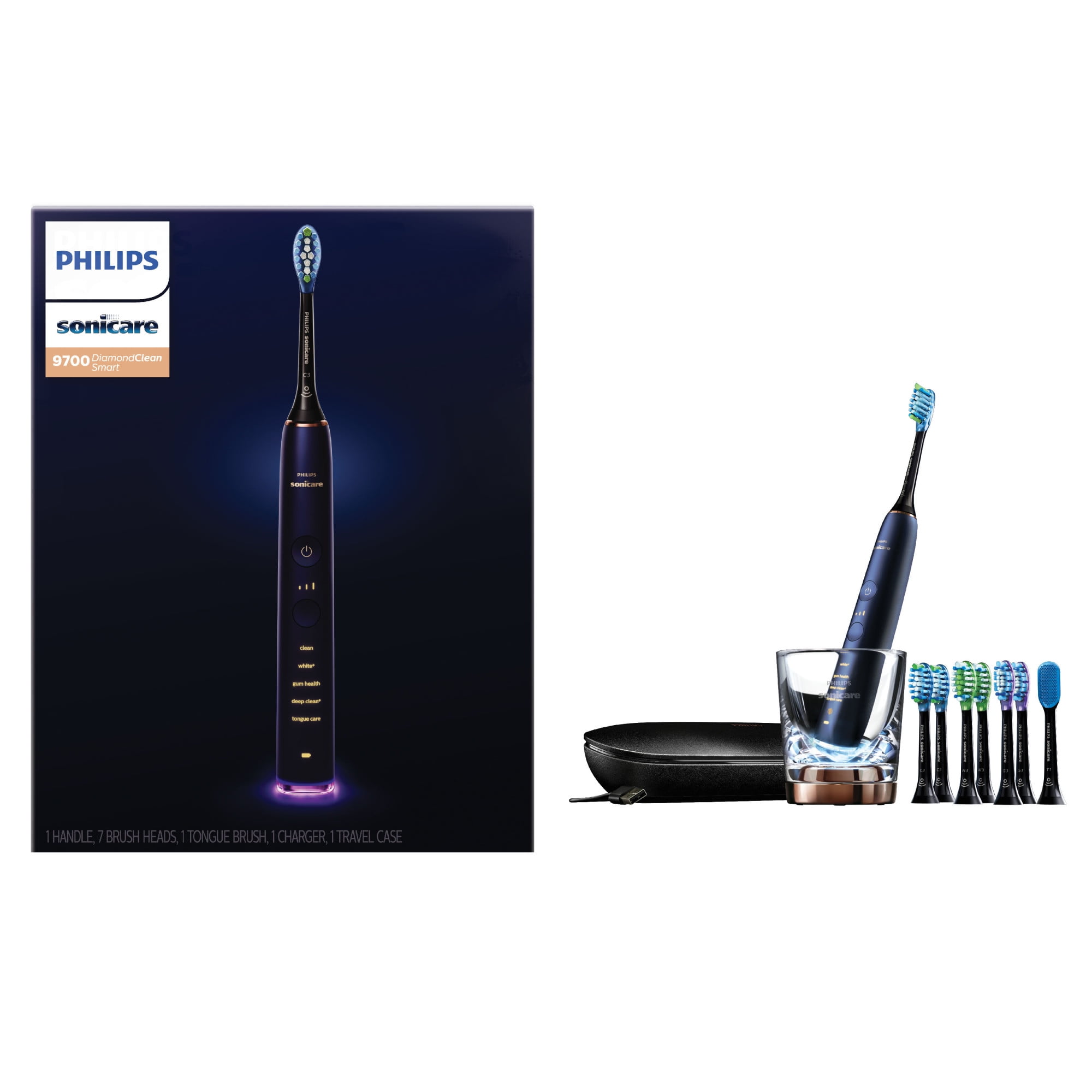Philips Sonicare Diamondclean Smart Electric, Rechargeable Toothbrush For  Complete Oral Care, with Charging Travel Case, 5 Modes, and 8 Brush Heads –  