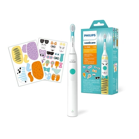 Philips Sonicare - Sonicare for Kids Design a Pet Edition Electric Toothbrush - White With Aqua Blue Button