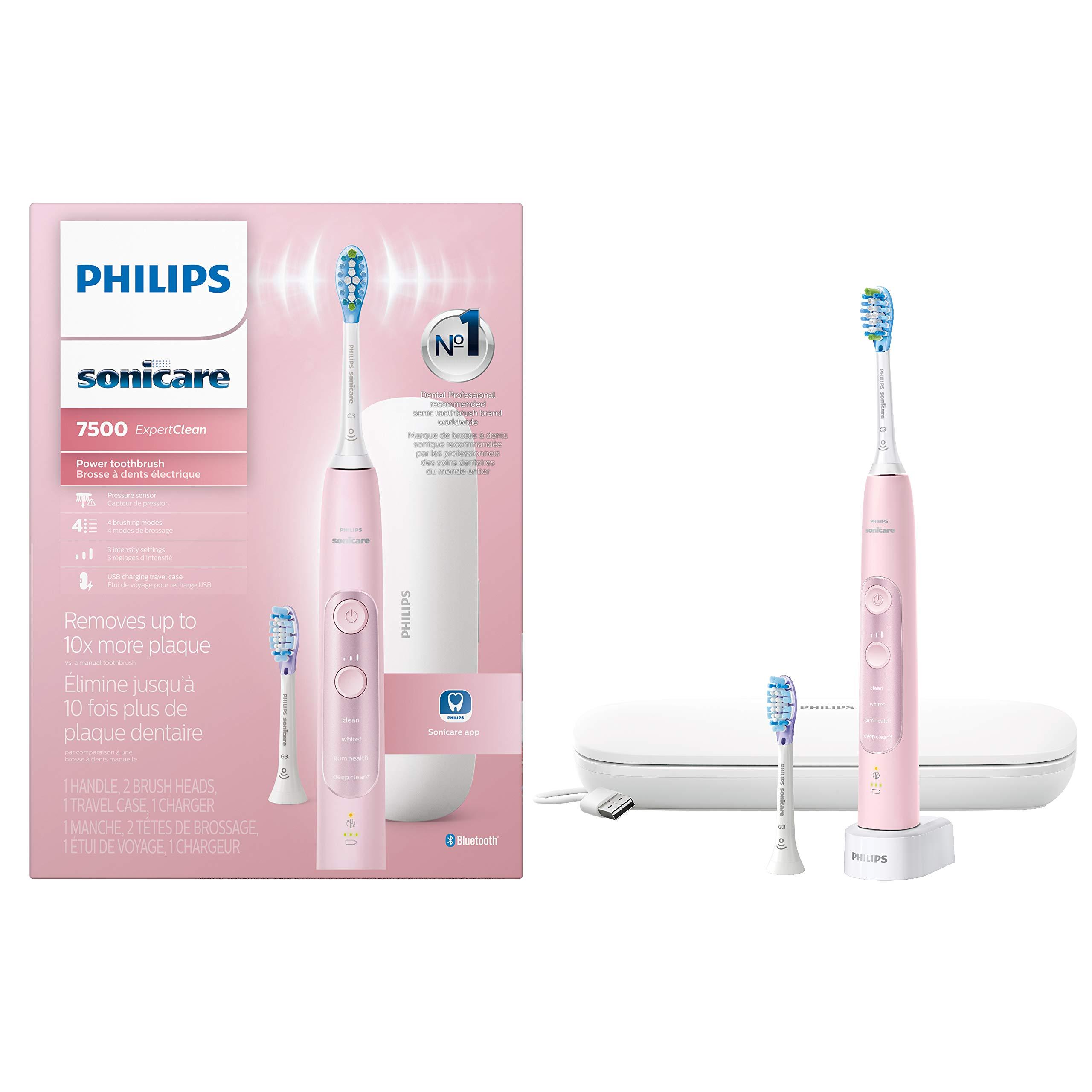 Philips Sonicare ExpertClean 7500 Rechargeable Electric Toothbrush for Adults, Pink HX9690/07 - image 1 of 16