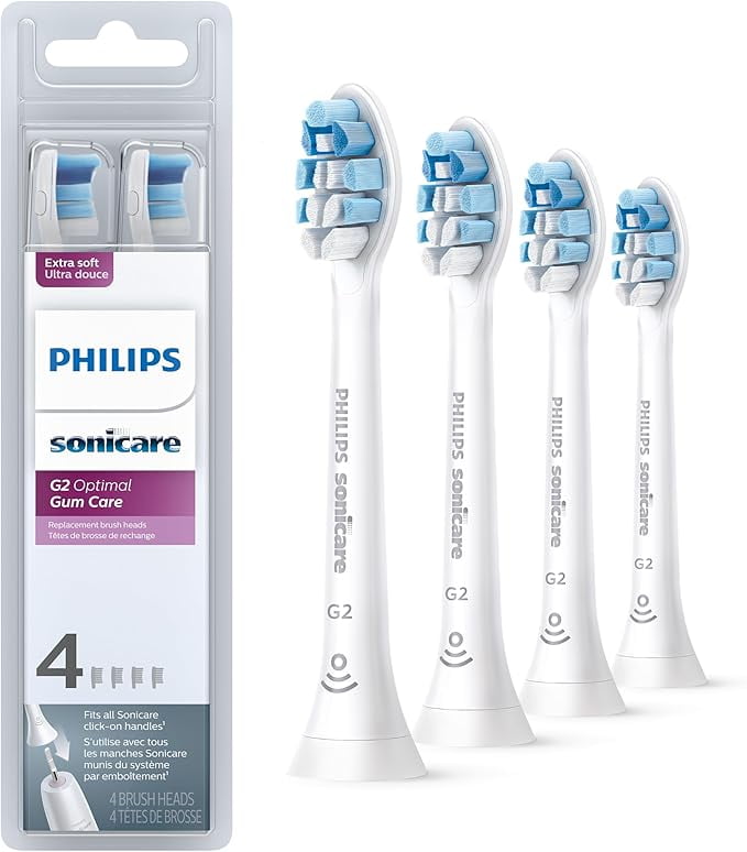 Philips Sonicare Optimal Gum Care Replacement Toothbrush Heads, HX9034/65, BrushSync Technology, White 4-pk