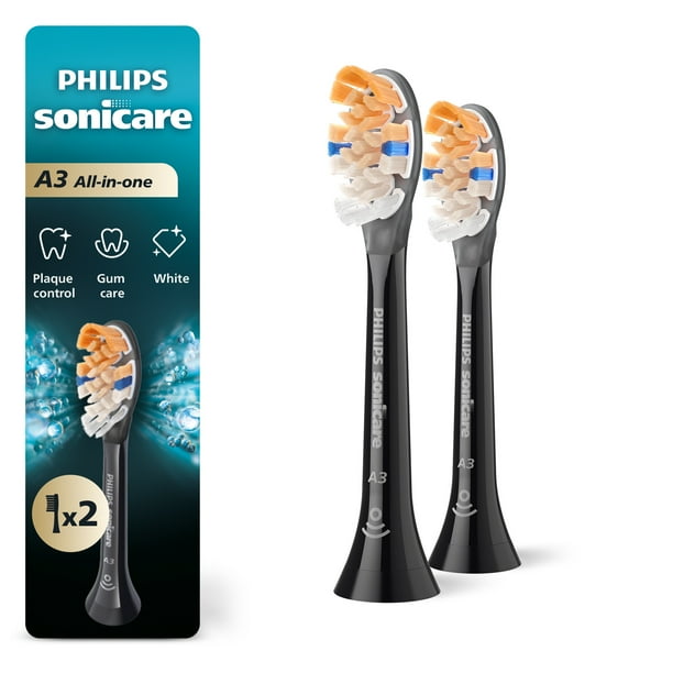 Philips Sonicare A3 プレミアムオールインワン　５本2個セット Philips Sonicare Premium A3 Black Toothbrush Heads, 2-pk, Plaque