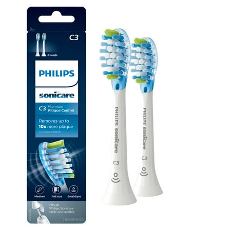 Philips Sonicare - Premium Plaque Control Brush Heads (2-Pack) - White