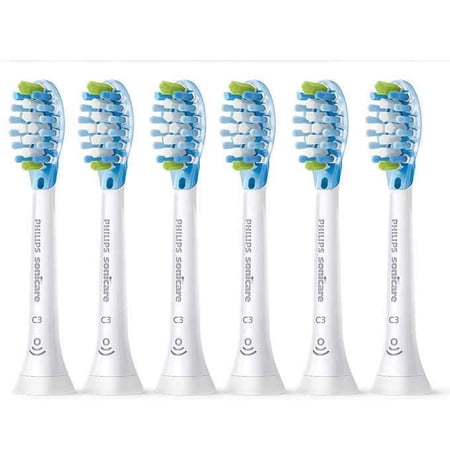 Philips Sonicare Premium Plaque Control with BrushSync, Replacement Toothbrush Heads, 6-count- White