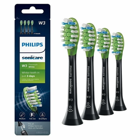 Philips Sonicare - Premium White Brush Heads (4-Pack) - Black