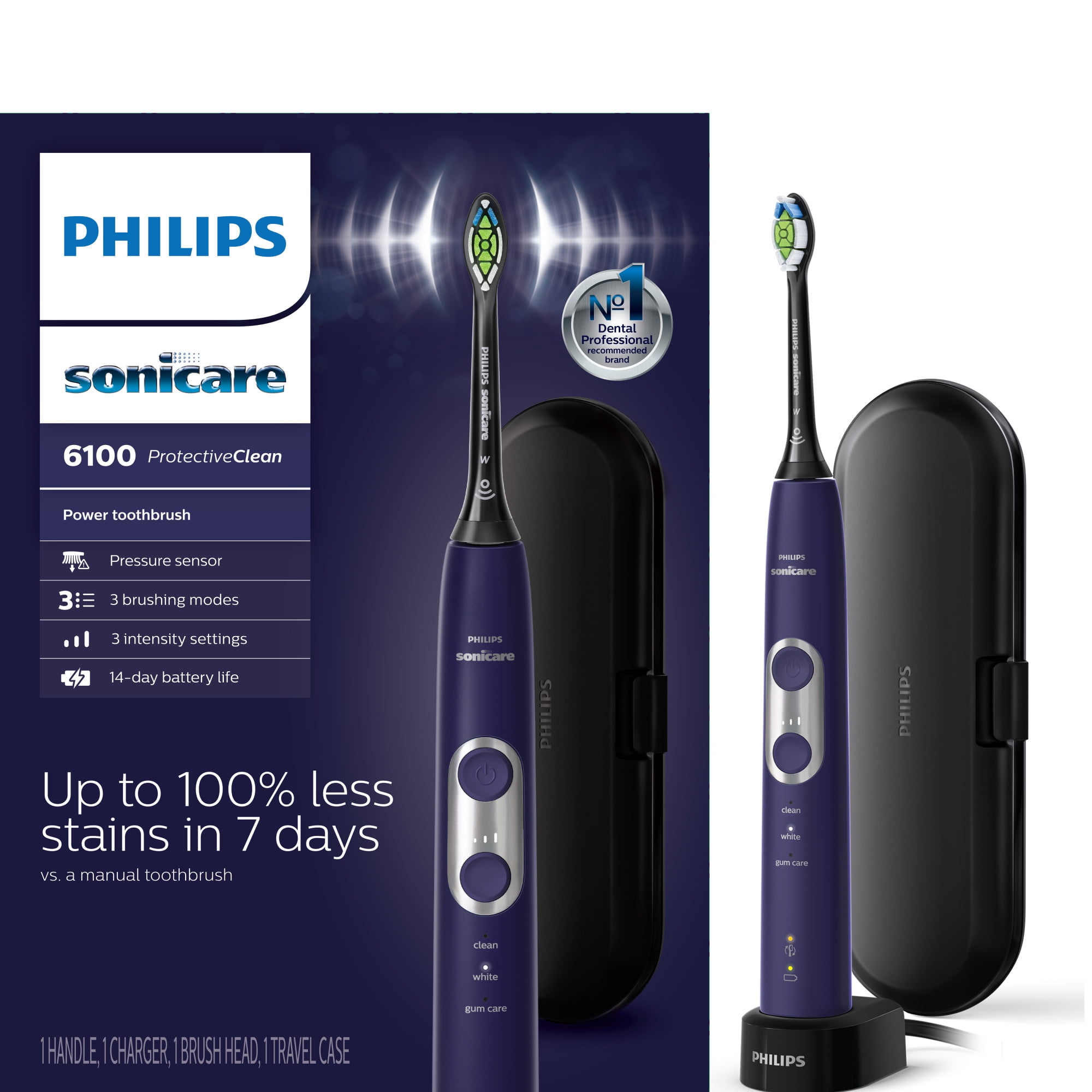 Philips Sonicare ProtectiveClean 6100 Deep Purple with Pressure 