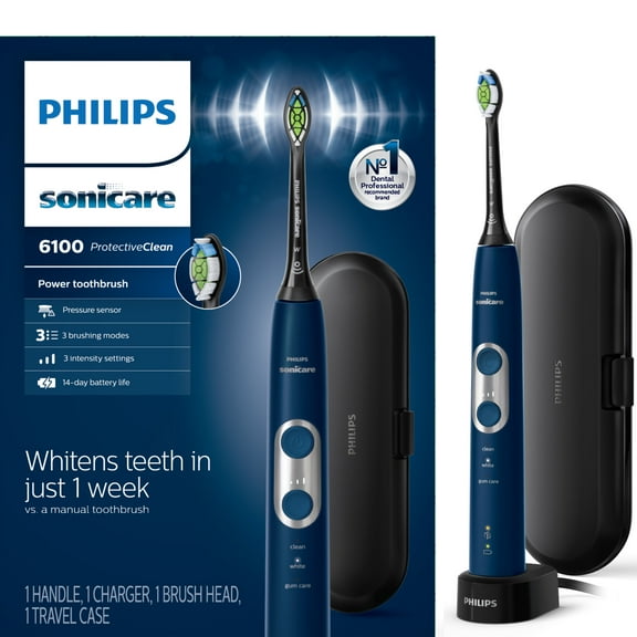 Philips Sonicare ProtectiveClean 6100 Rechargeable Electric Power Toothbrush, Navy Blue, HX6871/49