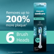 Philips Sonicare C1 Simplyclean Replacement Electric Toothbrush Heads, White, 6 Pack Up To 18 Month Supply, HX6016/77