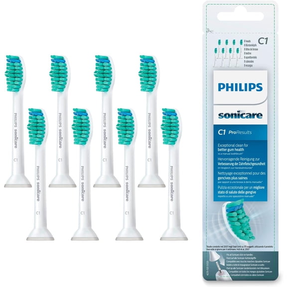 Philips Sonicare Simplyclean (C1) Replacement Toothbrush Heads, 8 Pack