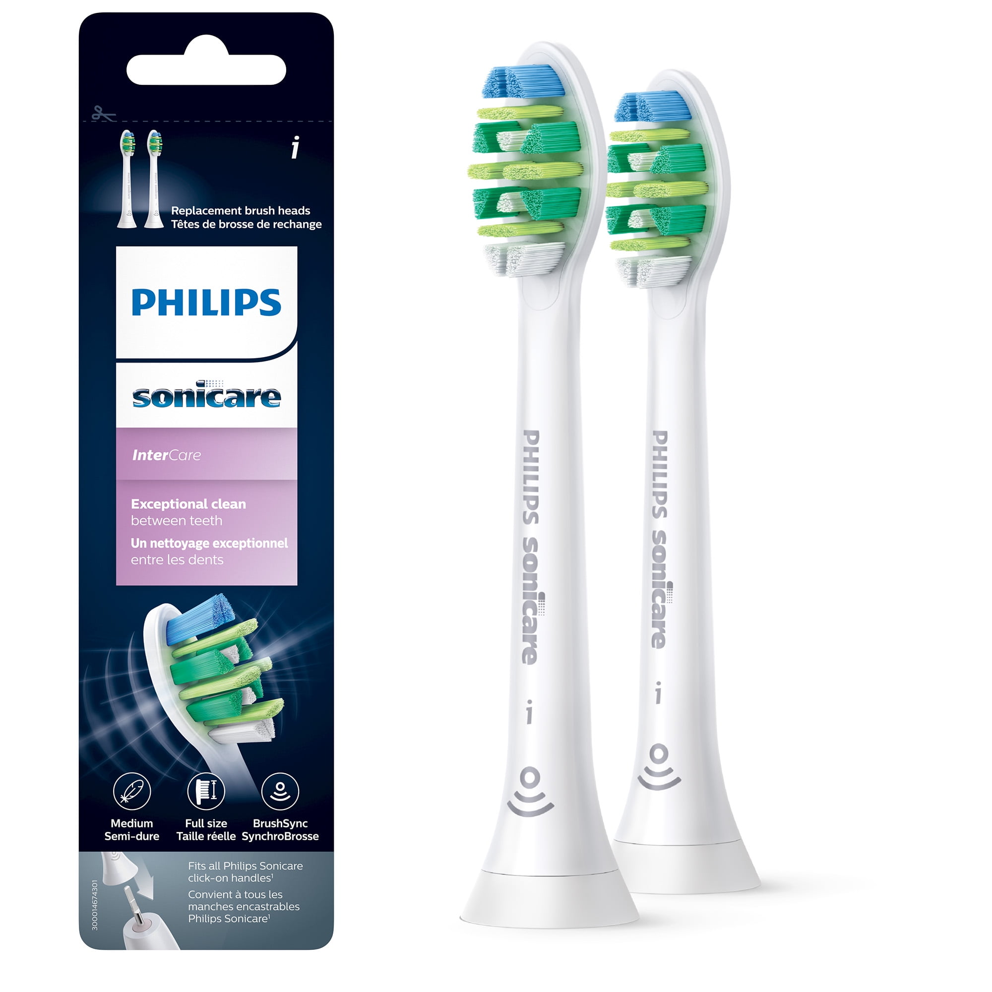 Philips Sonicare Intercare Brush Head, White, 2pk, HX9002/92