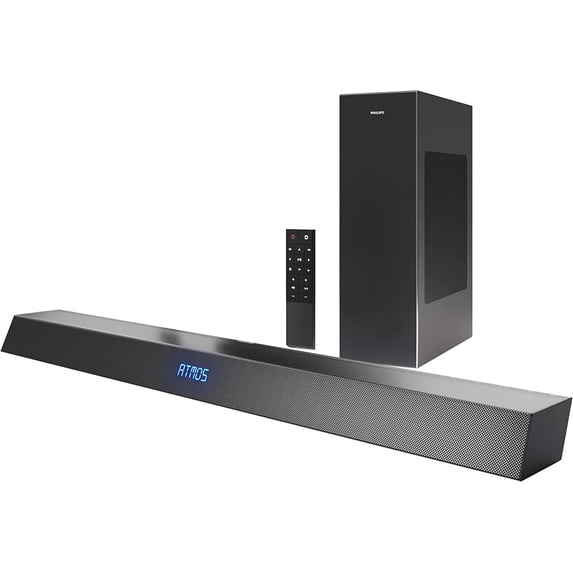 Philips Soundbar 2.1-Channel, Wireless Subwoofer, Dolby Atmos, Stadium EQ Mode, DTS Play-Fi Compatible AirPlay 2 & BT Support, TAB8405