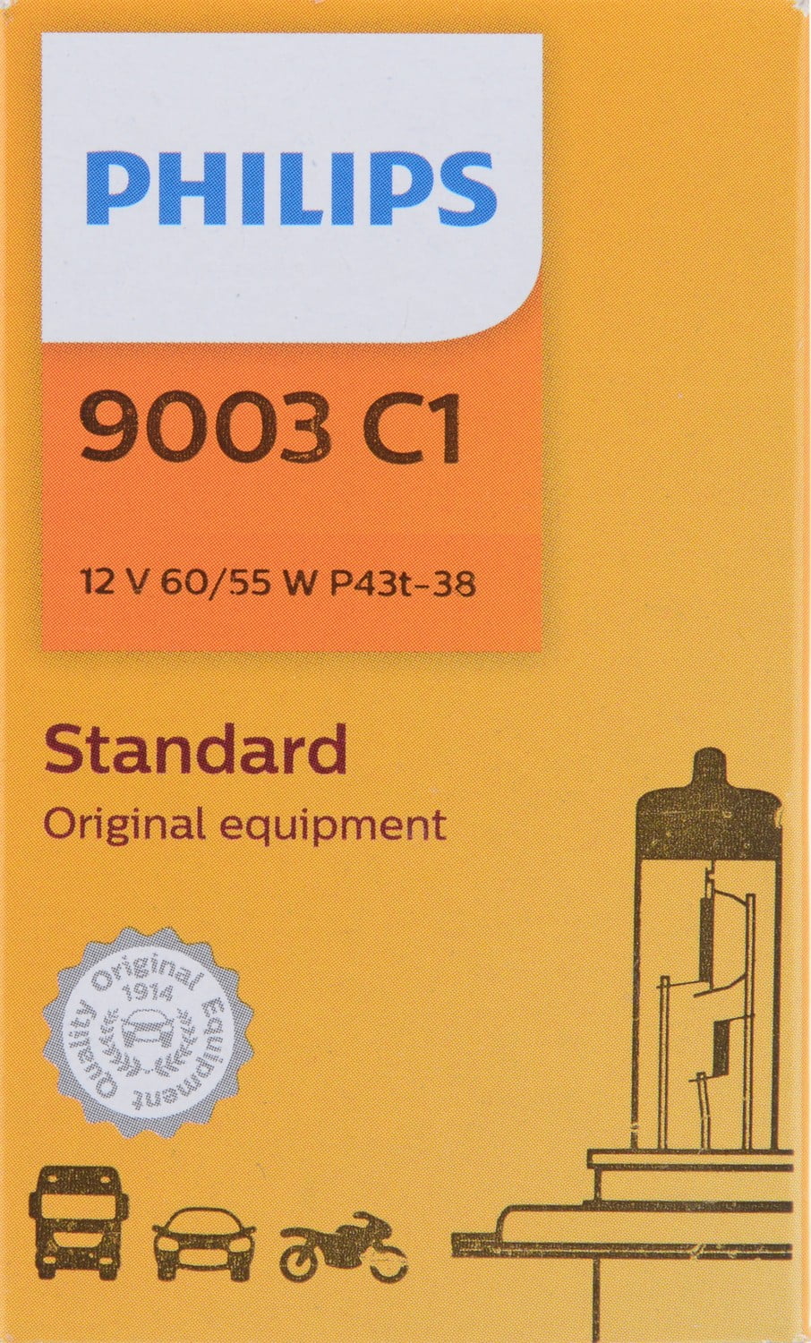 Philips Standard Headlight 9003, P43T-38, Clear, Always Change In Pairs!