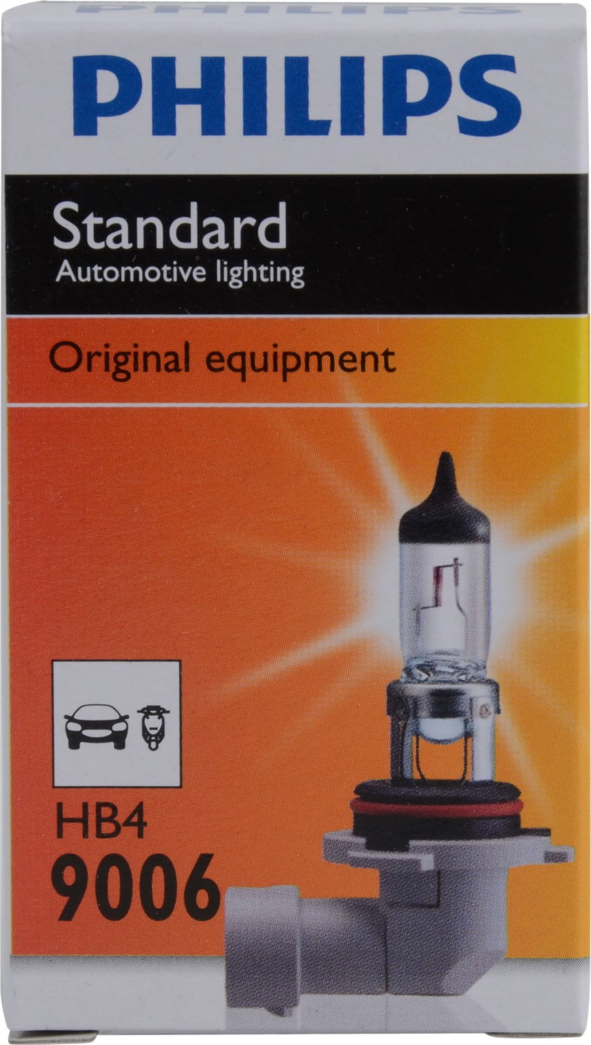 Philips Standard Headlight 9006, P22D, Clear, Always Change In Pairs!