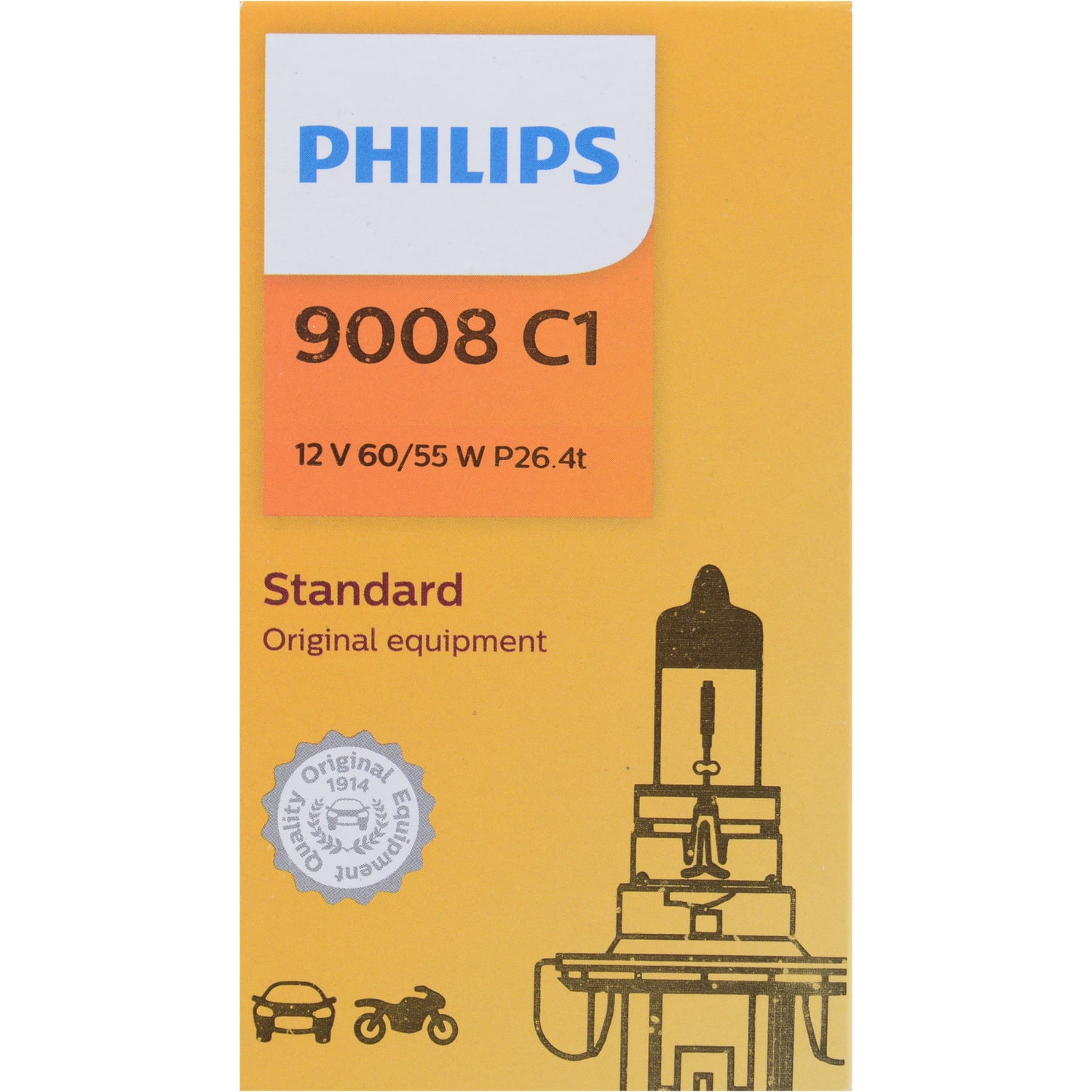 Philips Standard Headlight 9008 (H13), Pack of 1
