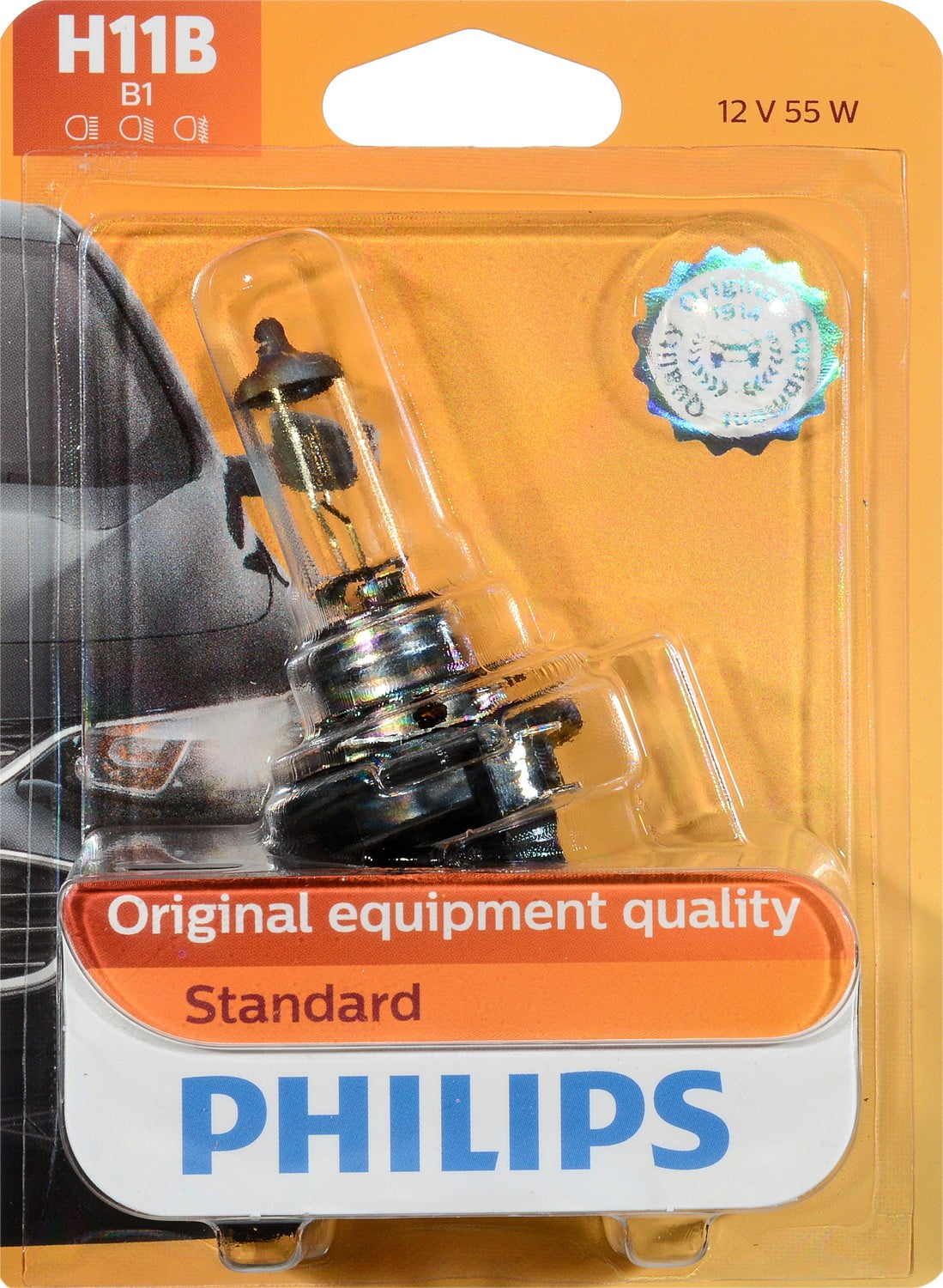 Philips Standard Headlight H11, Pack of 1 - H11B1