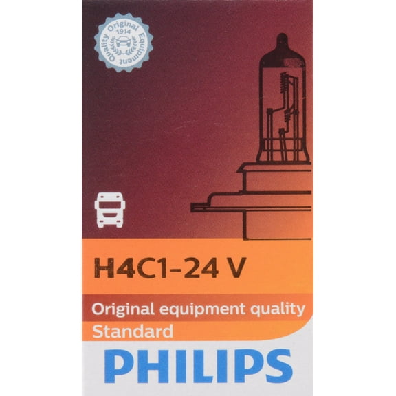 Philips Standard Headlight H4-24V, Dblendcap, Glass, Always Change In Pairs!