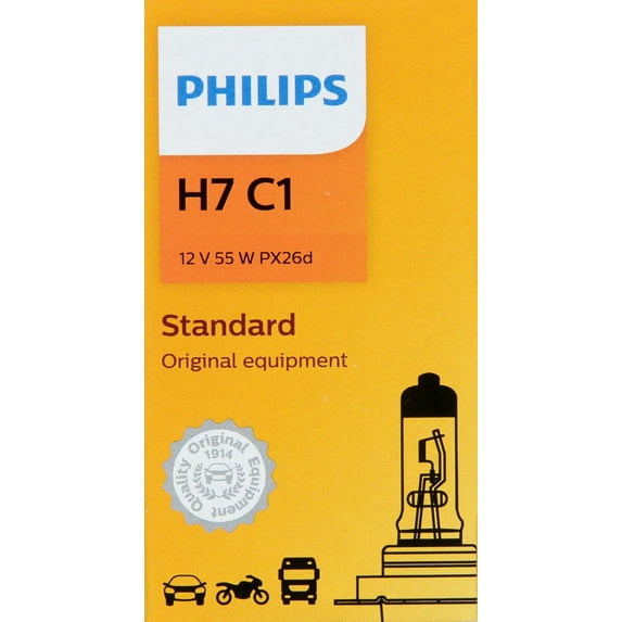 Philips Standard Headlight H7, Px26D, Glass, Always Change In Pairs!