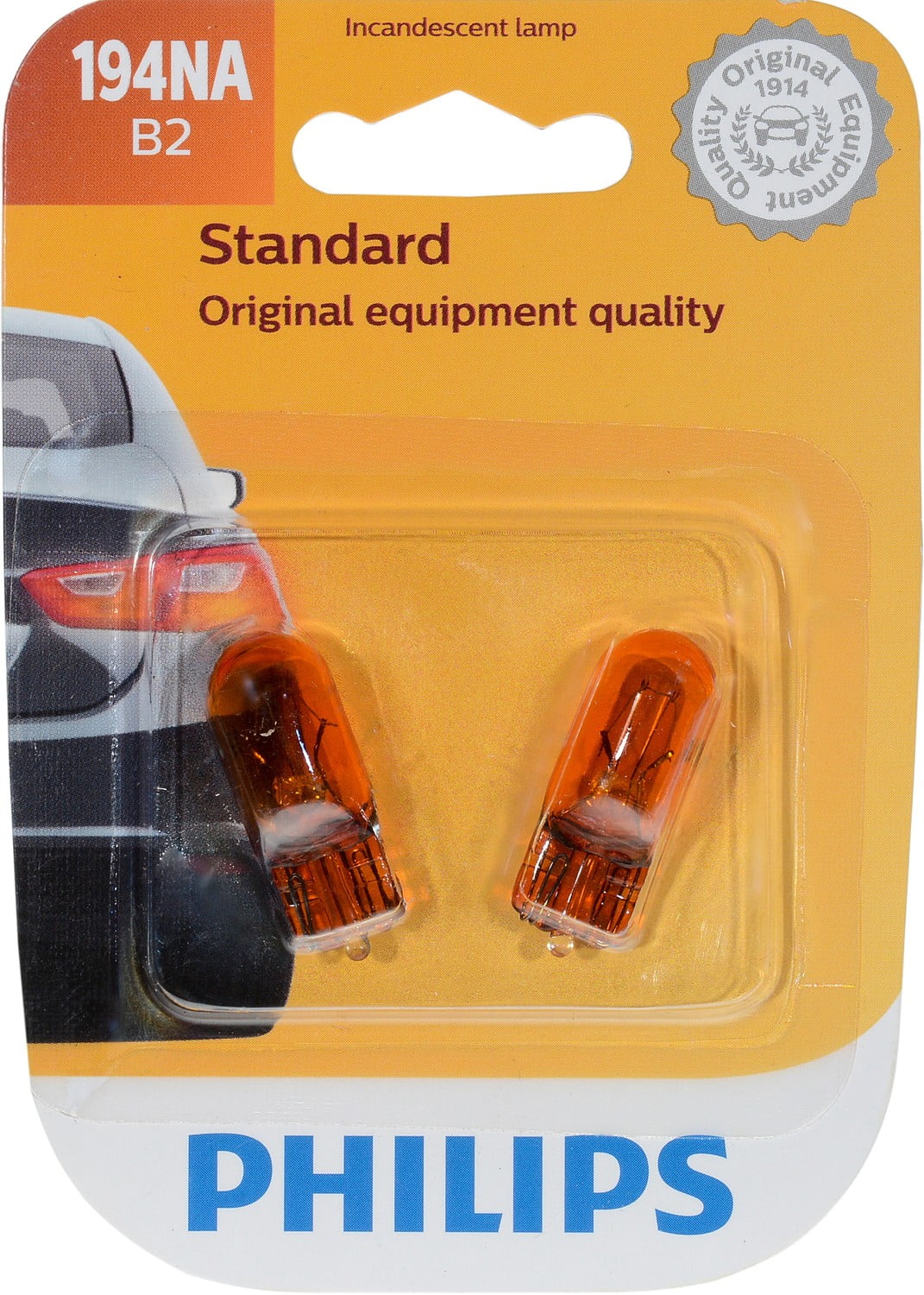 Philips 194CP Standard Mini Bulb – 12V 4W – Pack Of 1 – For Interior Car Lights, Dash, Indicators
