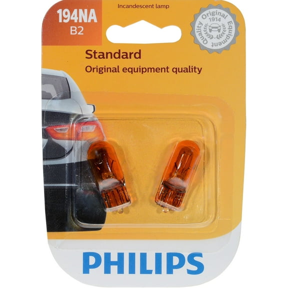 Philips Standard Miniature 194Na, Amber, Push Type, Always Change In Pairs!