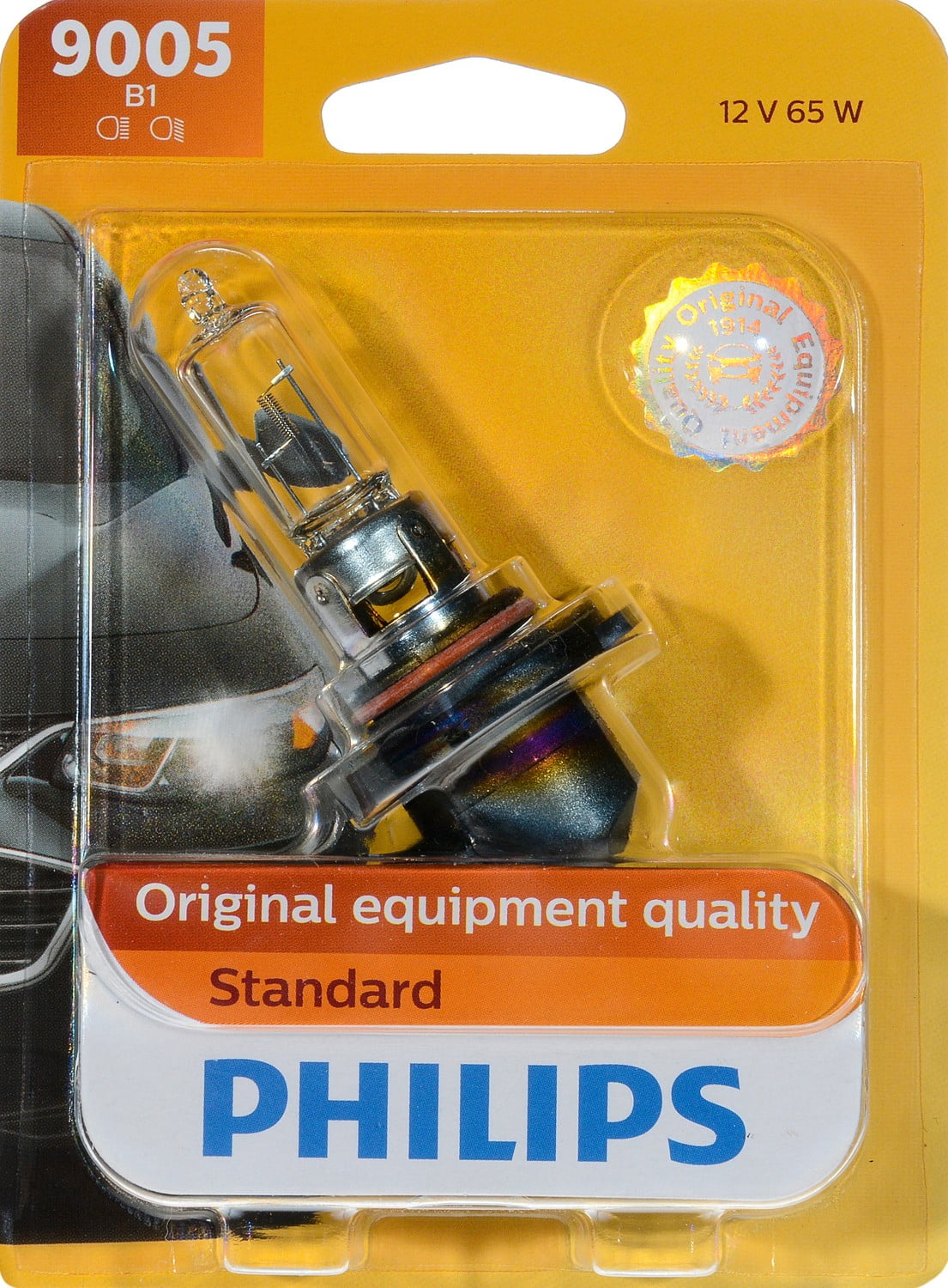 Philips Standard 9005 Headlight Bulb, Pack of 1, DOT Compliant